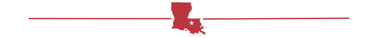 State of Louisiana in red